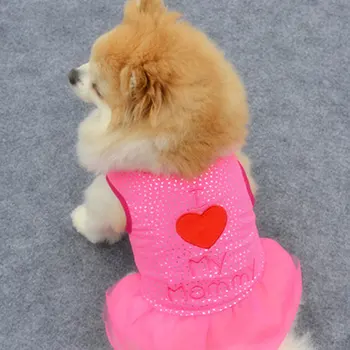 Inimă De Câine Rochie De Vara Scrisoarea Imprimate T Cămașă Rochie Pentru Câini De Talie Mică Topuri Îmi Iubesc Mama Pisică Câine Cățeluș Haine Pentru Animale De Companie Costume Fusta