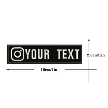 Instagram Logo-ul 10X2.5cm Broderii Personalizate de Text Nume Patch Dungi insigna de Fier Sau Pe Suport Velcro Patch-uri Pentru Haine, Rucsac