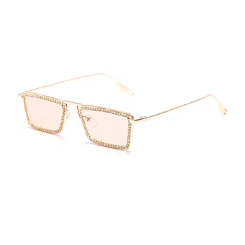 JASPEER Retro Dreptunghi ochelari de Soare Femei Cristal de Lux Ochelari de Soare UV400 Diamant Doamnelor Moda Ochelari