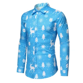 JAYCOSIN Barbati Casual Fulgi de zăpadă de Crăciun Imprimat de cerb de Crăciun Tricou Top Bluza Casual Culori Rochie de sex Masculin Tricouri Imprimate #45