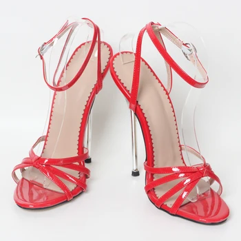 JIALUOWEISexy Ultra-înaltă de 14-16CM a Subliniat Toe Stilet Roșii cu Toc Femei Cross-Pantofi cu toc