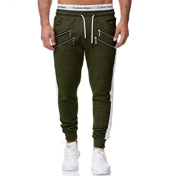Joggeri strada strada îmbrăcăminte tendință de moda pentru bărbați pantaloni brand casual pantaloni fitness pantaloni sport multi-buzunar cu fermoar pantaloni