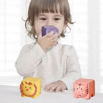 Jucărie Moale Blocuri 3D Touch Mâna Bile de Masaj pentru Copii de Cauciuc jucării Teether Stoarce Senzoriale Montessori Baie de Jucărie pentru Copii Cadouri