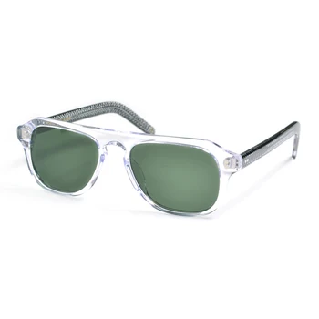Kingsman ochelari de Soare Polarizat de Conducere Nuante pentru Bărbați Acetat Vingtage de Cristal Clar UV Protectie Ochelari de Soare Lentile Galben