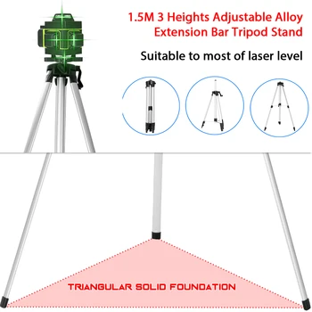 KKmoon LCD 16 Linii Laser Instrument de Nivel Vertical Linie Orizontală 3° Auto-nivelare cu Laserline Luminozitate Reglabila cu Stand