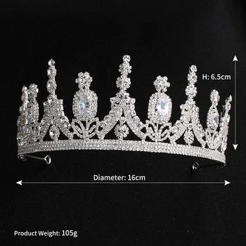 La modă de Lux de Nunta de Cristal Crown Femei Bal de Mireasa Diademe Mireasa Accesorii de Par Coroana Reginei pentru Femei