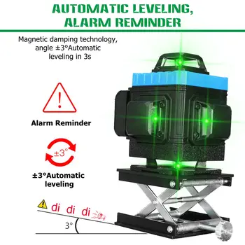 Laser de Nivel 4D 8/12/16 Linii Profesionale de Auto-Nivelare 360 Orizontală Verticală Verde Fascicul Laser Linie a Construi Instrumente de Măsurare
