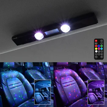 LED-uri auto Atmosfera Lumini 5 Moduri de Lampă Ambientală cu Telecomanda Multi-color Portabil de lumini Decorative pentru Casa Auto USB Reîncărcabilă