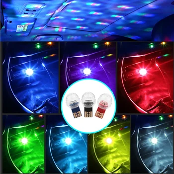 LED-uri Auto USB Atmosferă Lumina 7 Culori DJ Mini Colorate Sunetul Muzicii Lampa Telefon Suprafață pentru Festivalul de Petrecere