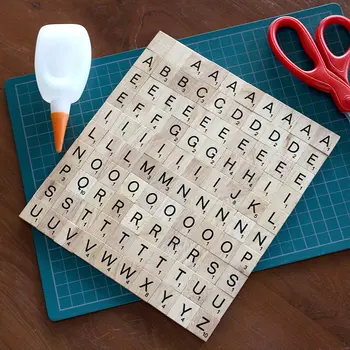 Lemn de Gresie Scrisoare Scrabble Scrisori pentru Meserii DIY Face Joc de cuvinte Încrucișate Scrabble Lemn DIY Cadou Decor Ambarcațiuni piese de Scrabble