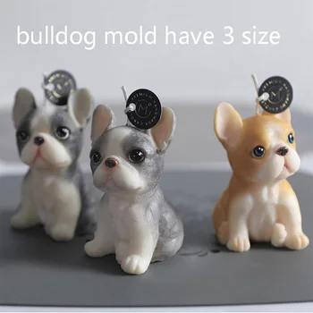 Lumânare Mucegai Silicon Bulldog Francez De Proiectare Tema Animale Lumânare Săpun Mucegai, Ipsos, Beton De Ciment Lumânare Mucegai Câine