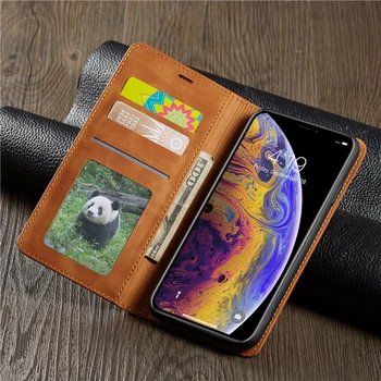 Magnetic din Piele de Caz Pentru iPhone 12 Mini 11 Pro XS Max XR 7 8 6 6s Plus 5s SE Portofel de Lux Flip Carduri Suportul de Telefon Capacul