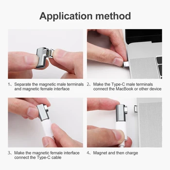 Magnetice de Tip C Adaptor pentru MacBook Pro USB C Cap de Tip c Magnet Joc Conectorul de Încărcare pentru Samsung S20 S10 Huawei P30 Convertor