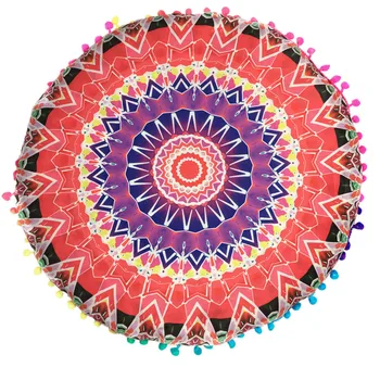 Mandala mare de Flori Etaj Pernă Capac Ornament Rotund Boem Pernă de Meditație Cazuri Pene de Animale Colorate Acoperă CD