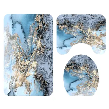 Marmura Imprimate 3D Duș Perdele Tesatura Poliester Perdea de Baie anti-Alunecare Covoare Covor Wc Capac Mat Set Decor Acasă