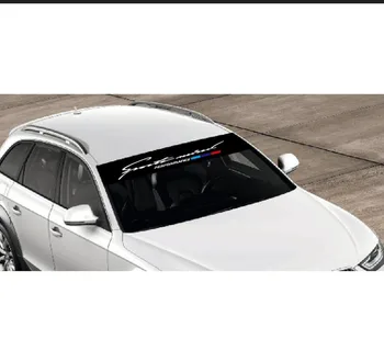 Masina de Parbriz Parasolar Autocolant 21x130cm Negru Universal Auto-lipit de Parbriz Vinil Decal Benzi Autocolante M performance