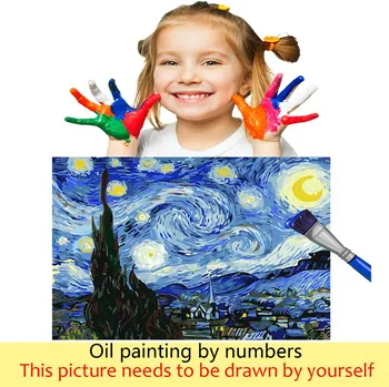Masina Imagine Pictură Albastru de Numere cu Pachet de Panza Vopsea de Numărul de Modulare Hoom Decor pentru Copii-O singură Bucată