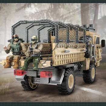 Militar Blindat Vehicul de Transport Deșert Camioane Grele de război Modern bloc armata figuri de construcție set pentru baieti jucarii cadou