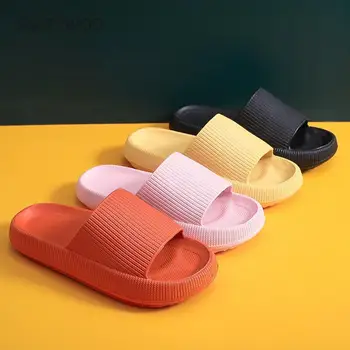 Moale, Gros, Platforma Papuci Eva Femei Plajă De Vară Unic Slide Sandale De Agrement Bărbați Doamnelor Interioară, Baie Unisex Anti-Alunecare Pantofi