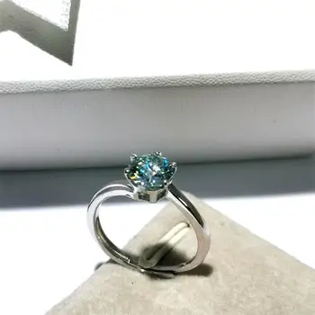 Moissanite argint 925 1 carat de deschidere de simulare inel cu diamant pentru iubita și cel mai bun prieten personalizate cuplu inel de nunta