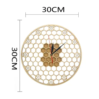 Morden Hexagon Fagure De Miere Din Lemn Ceas De Ceas Geometrice Unice De Colectie Bucătărie Casă De Locuit Agățat De Perete Art Decor