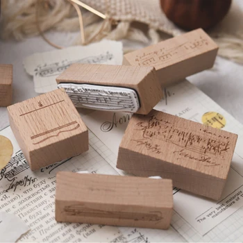 Muzică de epocă note de timbru DIY din lemn de cauciuc timbre pentru scrapbooking papetărie scrapbooking standard de timbru