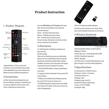 Mx3 Aer Mouse-Ul Voce-Backlit Versiune Android Smart Wireless Air Mouse-Ul De Control De La Distanță T3 Mouse-Ul Și Tastatura