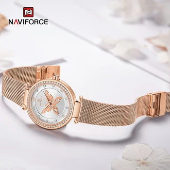 NAVIFORCE Brand de Lux Ceasuri Pentru Femei Creatoare de Moda de Înaltă Calitate Doamnelor Cuarț Ceas de mână rezistent la apă Oțel Brățară Band