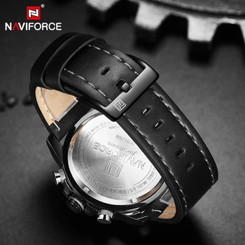 NAVIFORCE Sport Impermeabil Ceasuri pentru Barbati Militară Multi-funcția de Cronograf ceas de mână de sex Masculin de Lux din Piele Trupa Cuarț Ceas