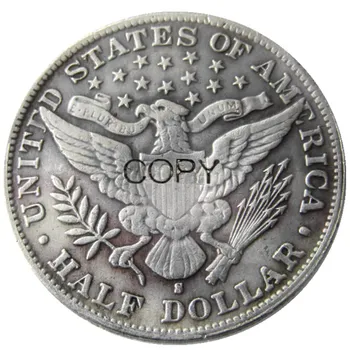 NE 1907 P/S/O/D Barber Half Dollar Argint Placat cu Copia Decora Monede