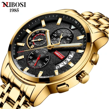NIBOSI de Afaceri de Brand de Lux Ceas de mână din Oțel Inoxidabil Impermeabil Militar Luminos Cuarț Ceas pentru Bărbați Relogio Masculino