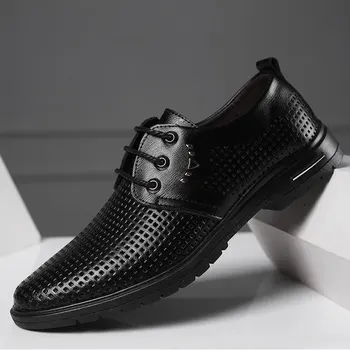 Noi 2021 Înaltă Calitate, Pantofi de Piele de Brevet Bărbați Apartamente de Moda Casual Barbati Pantofi de Brand Om Moale Confortabil Dantelă Neagră 38-45