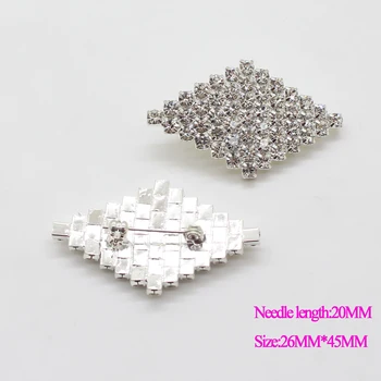 Noi 5pcs 26*45mm Clar Diamant Stras Broșă Butonul Stralucitoare de Cristal Metal Decor floare Accesorii de Par