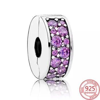 Noi Argint 925 Violet Piatră Prețioasă Margele Clema De Fixare A Se Potrivi Brand Șarpe Brățară De Brand De Bijuterii Cadouri