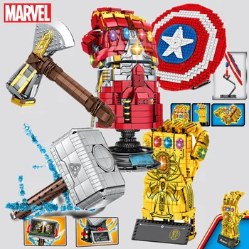 Noi Marvel Avengers Armă Jucării Thanos Thor Iron Man Infinity Mănuși Gauntlet Mjolnir Stormbreaker Bloc Caramida Copil Cadou