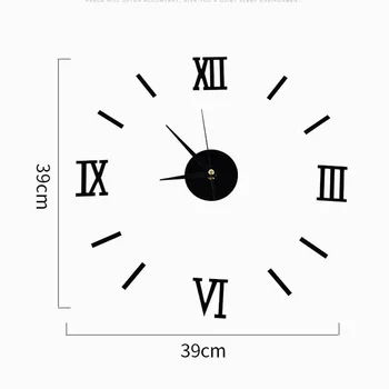 Noi Punch-gratuit Fara rama Ceas de Perete de 10*15*4 cm Acril 3D DIY Decorare Simplu Tăcut Ceas pentru Acasă Living, Dormitor USJ99