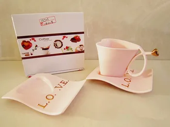 Noi vânzări directe creative în formă de inimă cana ceramica Europene de cafea în formă de inimă ceașcă de ceai cuplu cana cana cana de cafea