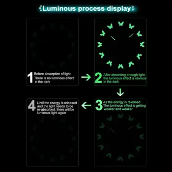 Nou Luminos Ceasuri de Perete Mare Ceas cu Ceas 3D DIY Acrilice Autocolante Ceas Modern 27/37 Muților/47inch Strălucire În Întuneric