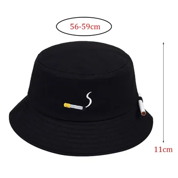 Noua Moda Panama Mens Pescuit Pălărie de Fum Broderie Pop Găleată Pălării Femei de stradă hip hop Pescar Pălărie Harajuku găleată Capace
