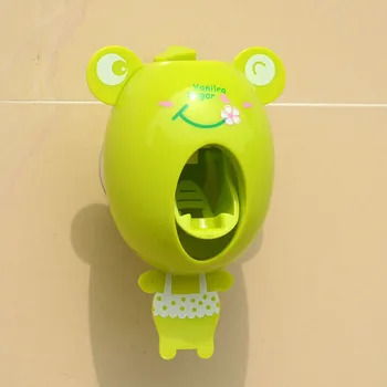 Noul Creator de Desene animate Drăguț Automat Pasta de dinti Dozatorul de Montare pe Perete Suporta Seturi de Baie pentru copii Copii Perie de dinti