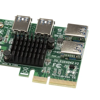Noul Upgrade-ul PCIE de la 1 la 4 Extender PCI-E PCI-E Adaptor PCI-Express Slot 1x la 4x USB 3.0 16x Riser Card de Multiplicare Converter