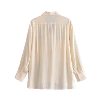 NWOMN Za Femei Tricou Alb Buton Camasa Maneca Lunga Tricouri cu Guler de Vară de Moda Femeie Bluze 2021