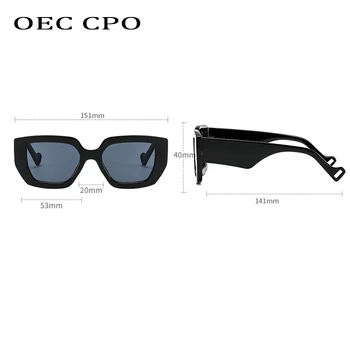 OEC CPO Noua Moda Pătrat ochelari de Soare pentru Femei Brand Steampunk Roz Negru Ochelari de Soare Femei Vintage Nuante Bărbați Ochelari de UV400 O963