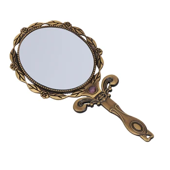 Oglindă de machiaj Oglindă Machiaj Spiegel DIY Metalic Pliabil Oglindă, Femeile Folosesc Oglinda Mini Dimensiune Mică Oglindă de Bronz de Culoare
