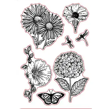 Olandeză Floare, Fluture, Libelula Limpede Transparent Silicon Ștampilă Sigiliu pentru DIY Scrapbooking album Foto Decorative Timbru Clar