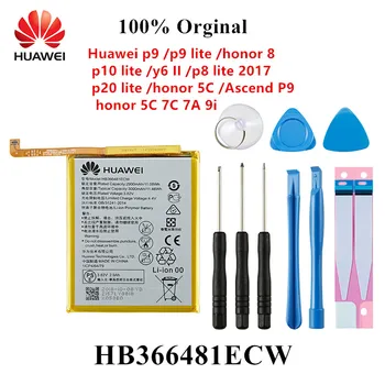 Orginal HB366481ECW Baterie de Telefon Pentru Huawei p9 /p9 lite onoarea 8 p10 lite y6 II p8 lite 2017 p20 lite Ascend P9 +Instrumente