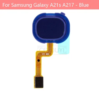 Original Tasta Acasă de Amprente Butonul Cablu Flex Pentru Samsung Galaxy A21S A217 - Albastru