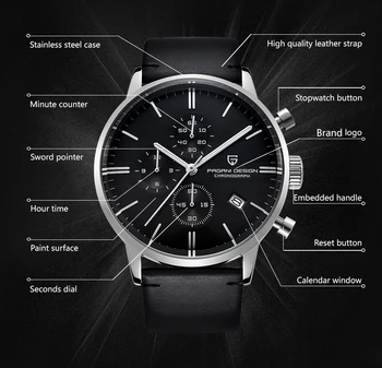 Pagani Design 2021 Nouă Bărbați Ceas Mecanic de Moda Casual Barbati Ceas din Oțel Inoxidabil rezistent la apa din Piele Bărbați Cuarț Ceas
