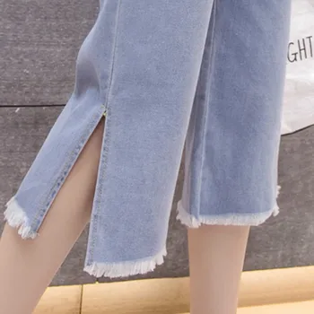 Pantaloni Femei Solide Simplu Meci de Vițel lungime Harajuku Talie Inalta Blugi Femei cu Stil coreean Liber Casual Plus Dimensiune la Modă
