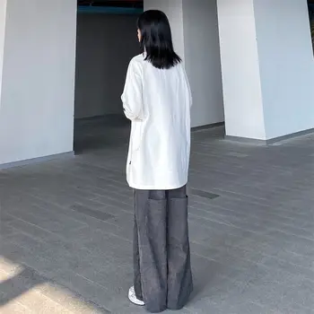 Pantaloni Femei Solide Supradimensionat Cuplu Vrac Buzunare Mari Harajuku 2020 Toamna New Sosire Direct Pantaloni Lungime Completă Casual Chic